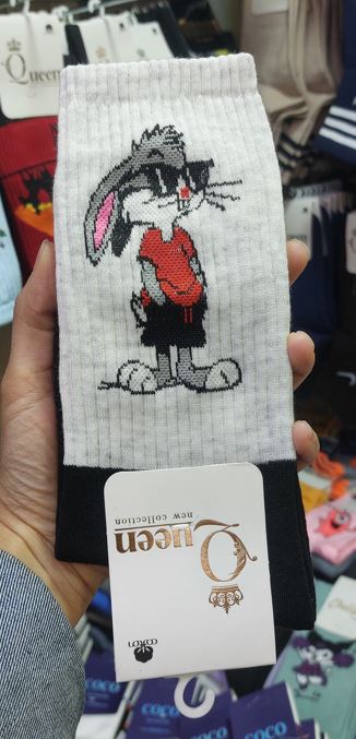 جوراب ساق بلند باگزبانی | Bugs Bunny | کیفیت عالی | مناسب تمام فصول | سایز بندی فری سایز تا 44