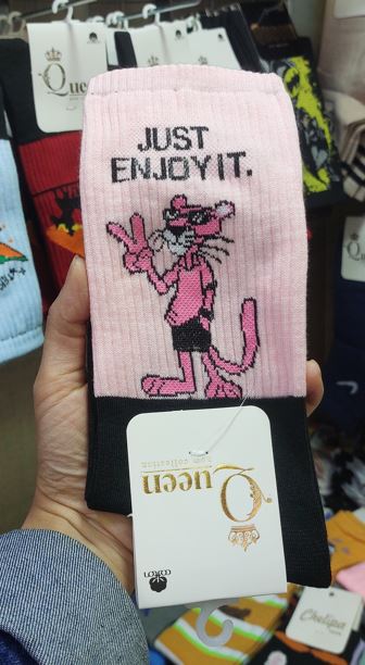 جوراب ساق بلند پلنگ صورتی | Pink Panther | کیفیت عالی | مناسب تمام فصول | سایز بندی فری سایز تا 44 | مدل V