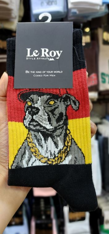 جوراب ساق بلند لی روی | طرح پیت بول (Pit bull) | نخ پنبه | فری سایز ۳۶ تا ۴۳