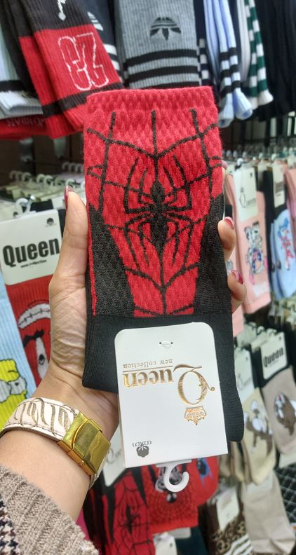 جوراب ساق بلند اسپایدر من / spider man | کیفیت عالی | مناسب تمام فصول | سایز بندی فری سایز تا 44
