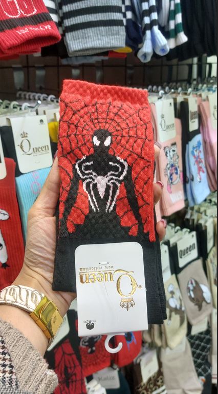 جوراب ساق بلند اسپرت اسپایدر من_spider man | کیفیت عالی | مناسب تمام فصول | سایز بندی فری سایز تا 44
