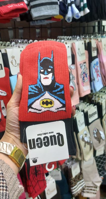 جوراب ساق بلند اسپرت بت من_bat man | کیفیت عالی | مناسب تمام فصول | سایز بندی فری سایز تا 44